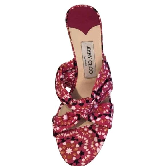 Jimmy Choo Sz 38.5 (8 - 8.5 US)  Magenta Pink Wedge Heel Sandals EUC - Picture 6 of 12